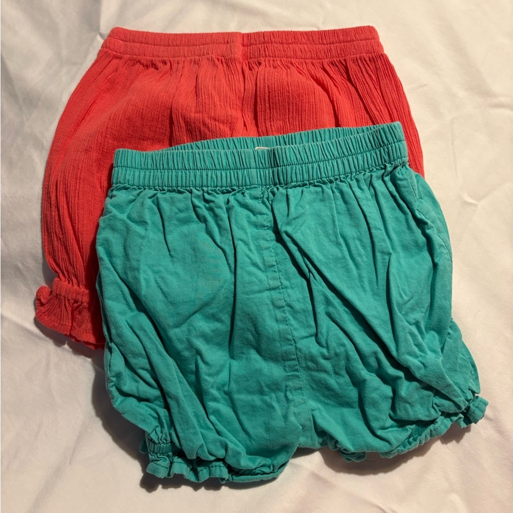 2 Bottoms Bundle - Well Dressed Wolf 2T Coral and Teal Bloomer Shorts